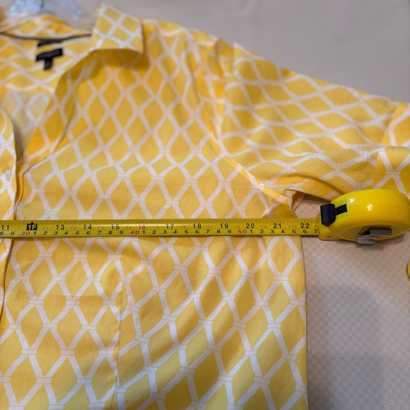 Talbots Casual Yellow and White Button Down Shirt - Picture 7 of 9